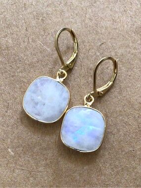 Natural genuine Moonstone Earrings Sundance Charm